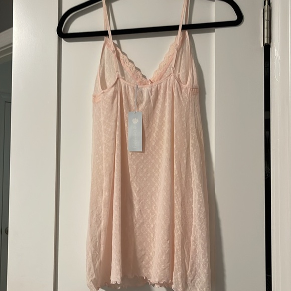 NWT Vintage Eberjey stretch lace Sz sm pink chemise - Picture 3 of 3